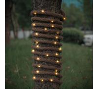 Voltico 140 LED Solar Rope Light 6M Outdoor Garden Warm White Decorative Light in Light Brown Voltico Light Brown