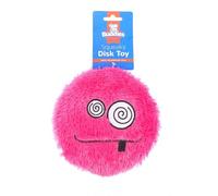 VOLTICO 2 Pack Plush Dog Toys with Squeaky Sound 16cm Soft Disk Design Assorted Colors and Fun Faces for Interactive Play (PINK)