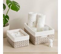 Voltico 3-Piece Woven Storage Basket Set - 1 Large & 2 Small in Beige Voltico Beige