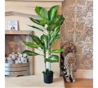 Voltico Artificial Dieffenbachia Tree in Pot 100cm Realistic Indoor Plant in Green | Size: 100 cm Voltico Green 100 cm