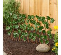 Voltico Artificial Ivy Trellis 120x36cm Expandable Garden Screen in Light Brown | Size: 120x36 cm Voltico Light Brown 120x36 cm
