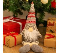 Voltico Christmas Gnome Decoration 41cm Dangly Legs Plush Gonk Ornament in Light Grey | Size: 1 Pack Voltico Light Grey 1 Pack