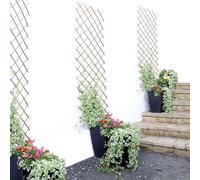 Voltico Expanding Willow Garden Trellis 6FT x 1FT Wooden Plant Support in Brown Voltico Brown
