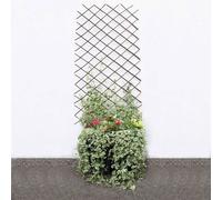 Voltico Expanding Willow Garden Trellis 6FT x 2FT Wooden Plant Support in Brown Voltico Brown
