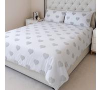 Voltico Grey Tufted Star Heart Duvet Set - Single, Double & King in Light Grey | Size: Single Voltico Light Grey Single