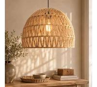 Voltico Jute Rope Ceiling Lampshade Natural Woven Pendant Shade 28cm
