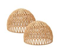 Voltico Jute Rope Ceiling Lampshade Natural Woven Pendant Shade 28cm (2) | Boho Style,Hand Woven Jute,Living Room Bedroom Kitchen,Easy E27 Fit,Natural Home Decor