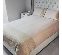 Voltico Natural Jacquard Duvet Cover Set - Cream, Linen & Navy | Single - King in Beige | Size: King Voltico Beige King