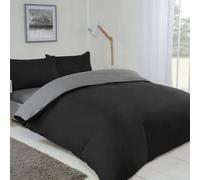 Voltico Reversible Duvet Cover Set - Double & King Sizes, 4 Colour Options in Black Voltico Black Double