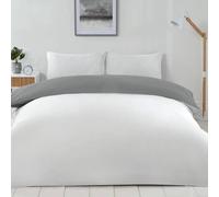 Voltico Reversible Duvet Cover Set - Double & King Sizes, 4 Colour Options in White Voltico White Double
