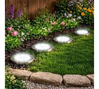 Voltico Set of 4 Solar Ground Stake Lights for Decking & Pathways in Light Grey | Size: 4 Pack Voltico Light Grey 4 Pack