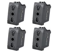 Voltix Pack of 4 Two Pass Sockets 2P+T 10/16 A Wall Sockets Compatible with Bticino Living Light and Living International, Black (4)