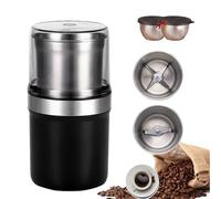 Voltixie Electric Multi-Use Cup Grinder - Large Capacity Stainless Steel, Wet and Dry Grinding One-Touch Coffee Grinder, Detachable Cup, Coffee & Spice Grinders for Home Kitchen (UK Plug,Double Cup)