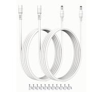 VOLTKARE [2-Pack 10M 18WAG] 12V DC Power Extension Cable, 5.5x2.1mm Male to Female Plugs, for LED Strips, CCTV Security Cameras, 5-36V Power Supplies(White)