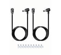 VOLTKARE 2Pack 6.56FT (2M) 5.5mm*2.1mm 90 Degree Right Angle DC Power Extension Cable for 5050/3528 led lights strip, IR Illuminator,Security Camera and DC 6V -24 V Power Adapter Extension Cord