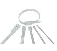 Voltman DIO052112 DIO052112 Pack of 100 Nylon Clamps 180 x 3.5 mm White