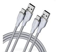 VOLTME 2-Pack USB C Charger Cable 60W Type C Charger Fast Charging 3A Lead Nylon Braided Compatible with MacBook Pro 2021 iPad Air 5 Galaxy S23 S22 Ultra Huawei P30 P40,Google Pixel 6.0ft/1.8M Grey