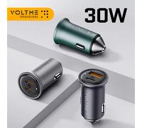 VOLTME 30W Dual USB C Car Charger Type C Car Charger For iPhone 14 Pro max PD Super Fast Charging Adapter For Samsung Galaxy S23