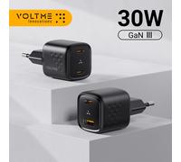 VOLTME 30W GaN Charger PD Fast USB Type C Charger USB A + USB C Charger QC PD 3.0 4.0 For iPhone 13 Xiaomi Samsung Max Macbook