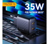 VOLTME 35W GaN USB C Charger Quick Charge 4.0 3.0 PD USB-C Charger For Macbook Air 15" IPhone 15 14 Pro Max Type C Fast Charger