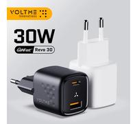 VOLTME USB C Fast Charger 30W GaN Charger QC PD 3.0 Dual Port Portable Adapter For IPhone 15 14 13 IPad Xiaomi Fast Wall Charger