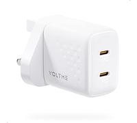 VOLTME USB C Plug, Multi USB Plug 20W white, Charger USB C doubleUK Plug PD 3.0 USB-C, Fast Charge Plug for iphone 15/14, Galaxy, Pixel 4/3, iPad/iPad mini