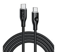 VOLTME USB-C to USB-C Cable 1.8M Black, Compatible with Power Delivery USB 2.0 Fast Charge USB Charger 3A Samsung ultra soft, firm and flexible