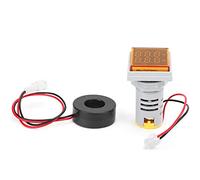 Voltmeter Ammeter Meter AD16-22FVA, 2in1 Voltage Current Tester 20mm Panel - Dual Data Display, High Flame - Retardant Safety for Equipment Power Monitoring (Yellow)