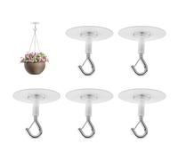 Voltrique 5PCS 6cm Ceiling Hooks for Hanging Plants Heavy Duty Ceiling Mount Hook Sticky Hooks Extra for Forhitching Plants Bird Feeders Wind Chimes Lanterns Planters Outdoor Decoration Hooks Silvery