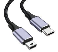 Voltrique USB-C to Mini USB Cable 1M Braided 5-Pin Data Transfer Cord
