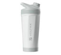 VOLTRX ChillMix Shaker Bottle Insulated Stainless Steel - USB C Rechargeable Electric Protein Shake Mixer, Shaker Cups for Protein Shakes and Meal Replacement, Ice White, 16 oz