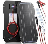 VOLTSET 10W 12V Solar Car Battery Trickle Charger & Maintainer Waterproof