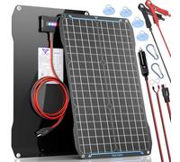 Voltset 30W Solar Panel Car Battery Charger, 12V ETFE Portable Waterproof Solar Power Trickle Battery Charger & Maintainer for Car, Boat, RV, and Motorcycles with Cigarette Lighter ＆ Alligator Clips