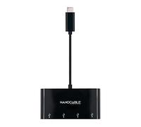 VoltShine Adapter - USB C Male to 4 USB 3.0 Female Ports, 10cm Length, Durable Material, Ideal for Connecting Multiple Devices.*