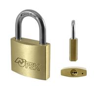 VoltShine B1214477 40mm Brass Padlock with 3 Keys, Estandar
