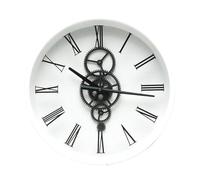 VoltShine Black and White Wall Clock 46x46x7cm with Gears in Motion Ideal for Decorating and Giving Style to Any Room, Estandar