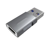 VoltShine Mini USB 3.2 Gen 2 Adapter 10G 3A USB-C/H-A/M Grey, ideal for fast transfers and device connection.