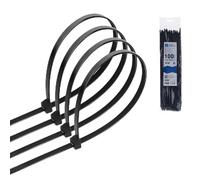 VoltShine Pack of 100 Black Nylon Cable Ties Ideal for Fastening and Bundling Cables Measures 4.8mm Wide and 350mm Long, Ideal for Organization and Professional use.