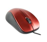 VoltShine USB Optical Mouse with Cable, Ergonomic Design, Red, Ideal for Work and Gaming, Provides Precision and Comfort in Daily Use.