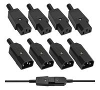 Voltvera 8Pcs AC 250V 10A IEC320 C14 C13 3Pins Plug Male Female Connector Adapter Assembly, C13 C14 Power Panel Mount Plug to IEC C14 Socke