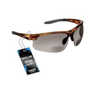 voltX 'ULTIMATE SPORTS' Bifocal Safety Glasses (Tortoise Frame, Smoke Lens +1.0 Dioptre) - Anti Fog Coated UV400 lens - Adjustable nosepiece - Microfibre Carry Bag