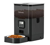VOLUAS Cat Dry Food Dispenser with Timer, Automatic Cat Feeders with Desiccant Bag, Programmable Portion Size Control 4 Meals Per Day, 10s Voice Recorder