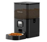 VOLUAS Cat Dry Food Dispenser with Timer, Automatic Cat Feeders with Desiccant Bag, Programmable Portion Size Control 4 Meals Per Day, 10s Voice Recorder