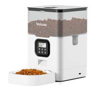 VOLUAS Dry Cat Food Dispenser with Timer, Automatic Cat Feeders with Desiccant Bag, Portion Size Control Programmable 4 Meals a Day, Voice Recorder 10 Seconds
