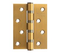 VOLUKA 6 Pack Stainless Steel Door Hinges for Exterior & Interior Doors 4in x 3in Noise-Free Smooth Door Hinges with Square Corners,Heavy-Duty (Brass)