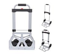 Voluker Folding Sack Truck 110kg 2 Wheels with Telescopic Aluminium Handle Silver Grey
