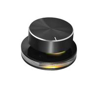 Volume Control Knob, USB RGB Light, One-Click Mute Function, Suitable for and for Android Systems, Type-C Interface, Plastic, Black, 2 * 2 * 1.1 Inch