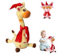Volume Control Singing Dancing Giraffe Toy,Talking Recording Giraffe Toys,Light Baby Plush Doll Repeat What You Say Baby Encourage Speech Toy,Birthday Gifts for Kids 1 2 3 Year Old (Yellow-Xmas)