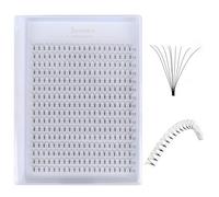 Volume Fans Eyelash Extensions 3D 4D 5D 6D 7D 8D 9D 10D 12D C D Curl Short Stem Premade Fan Lashes 0.07 8-15mm Natural Eyelash Large Tray (400fans-9d-0.07 Short Stem, 13mm, C Curl)