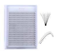 Volume Fans Eyelash Extensions 3D 4D 5D 6D 7D 8D 9D 10D 12D C D Curl Short Stem Premade Fan Lashes 0.07 8-15mm Natural Eyelash Large Tray (400fans-10d-0.07 Short Stem, 9mm, C Curl)